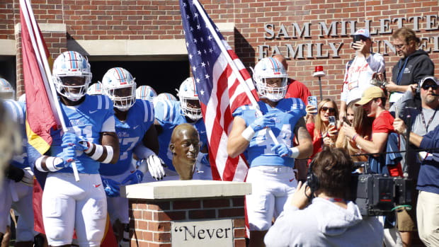 Ole Miss Football Flag Run Out